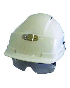 Vernehjelm Iris 2 med lampefeste hvit