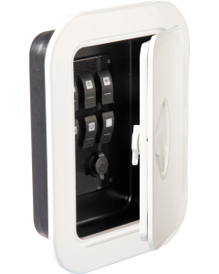 Boks for kontrollpanel, m/tett dør, hvit