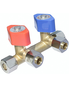 Dobbel stengeventil uten feste for 8 mm rør