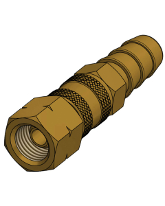 Gass quick kobling, 1/4'' hunkjønn - Ø8 mm slangetilkobling