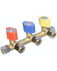 Trippel stengeventil uten feste, for 8mm rør