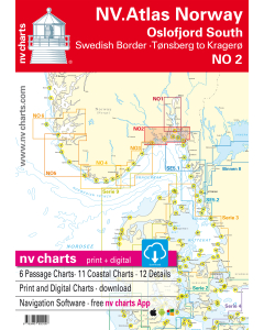 Kart kombi Atlas No 2 - Sverige til Kragerø